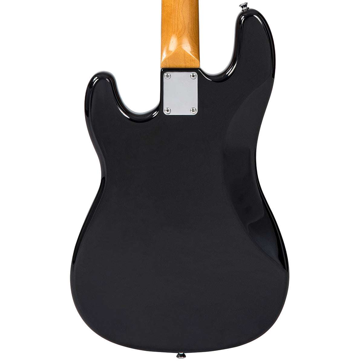 Vintage V4 ReIssued Bass Guitar ~ Rocker Black / Mirror Scratchplate, Bass Guitar for sale at Richards Guitars.