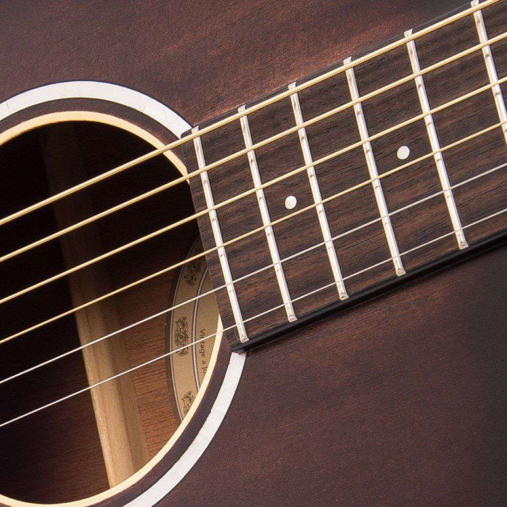 Vintage* V440AQ Historic Series 'Orchestra' Acoustic Guitar ~ Aged Finish, Acoustic Guitar for sale at Richards Guitars.