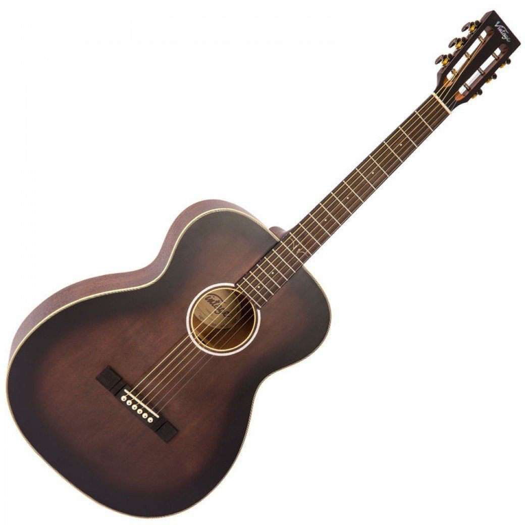 Vintage* V440AQ Historic Series 'Orchestra' Acoustic Guitar ~ Aged Finish, Acoustic Guitar for sale at Richards Guitars.