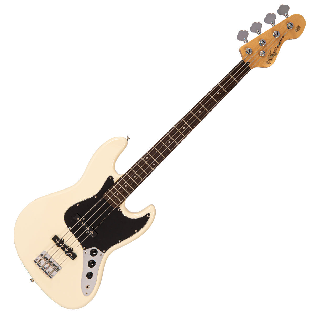 Vintage V49 Coaster Series Bass Guitar ~ Vintage White, Bass Guitar for sale at Richards Guitars.