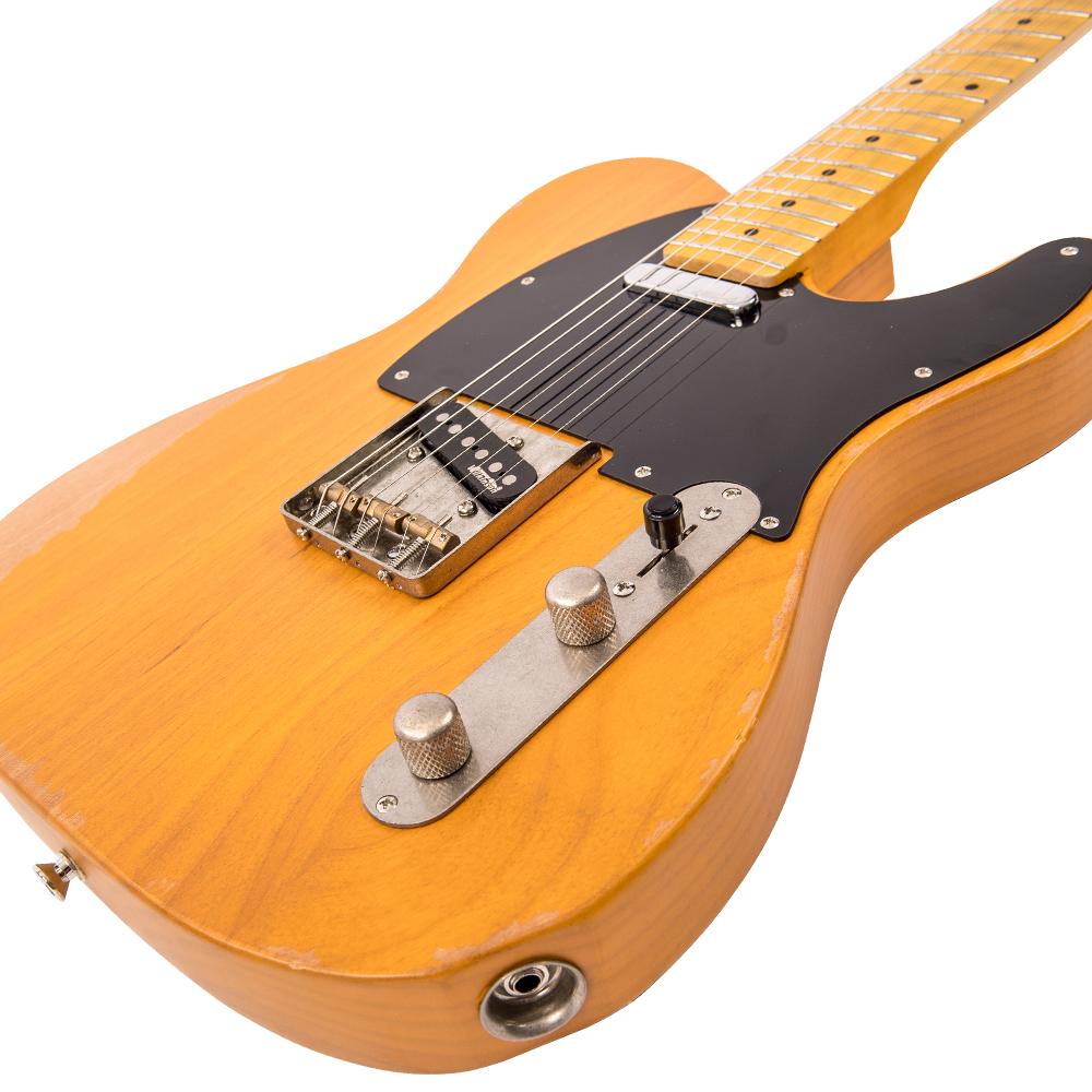 Vintage V52 ICON Electric Guitar ~ Distressed Butterscotch, Electric Guitar for sale at Richards Guitars.