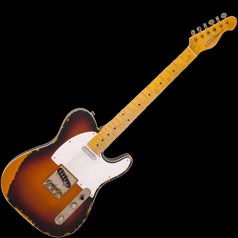 Vintage V59 ICON Electric Guitar ~ Distressed Sunburst, for sale at Richards Guitars.