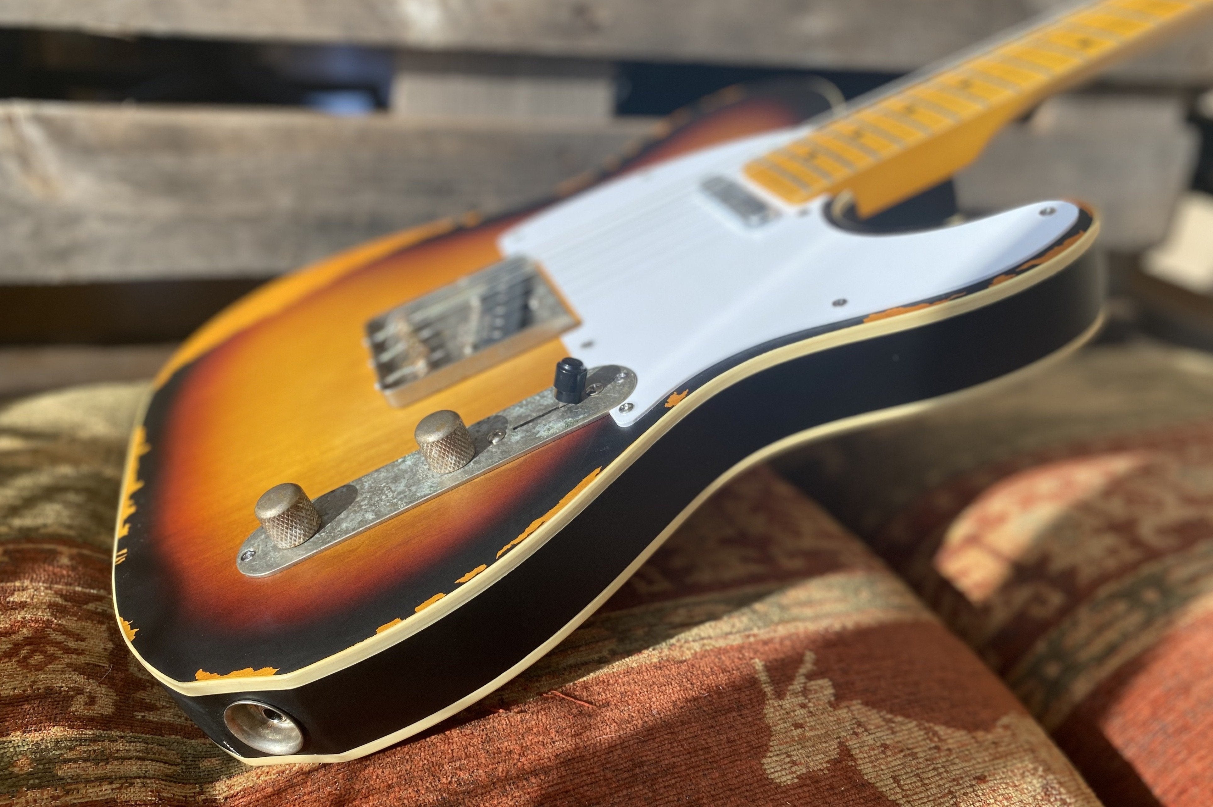 Vintage V59MRSB ICON Electric Guitar ~ Distressed Sunburst, Electric Guitar for sale at Richards Guitars.