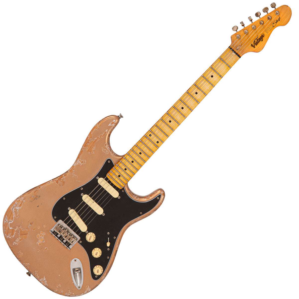 Vintage V6 ProShop Unique ~ Distressed Gold ~ Hardtail (Contact: Richards Guitars. www.rguitars.co.uk), Electric Guitar for sale at Richards Guitars.