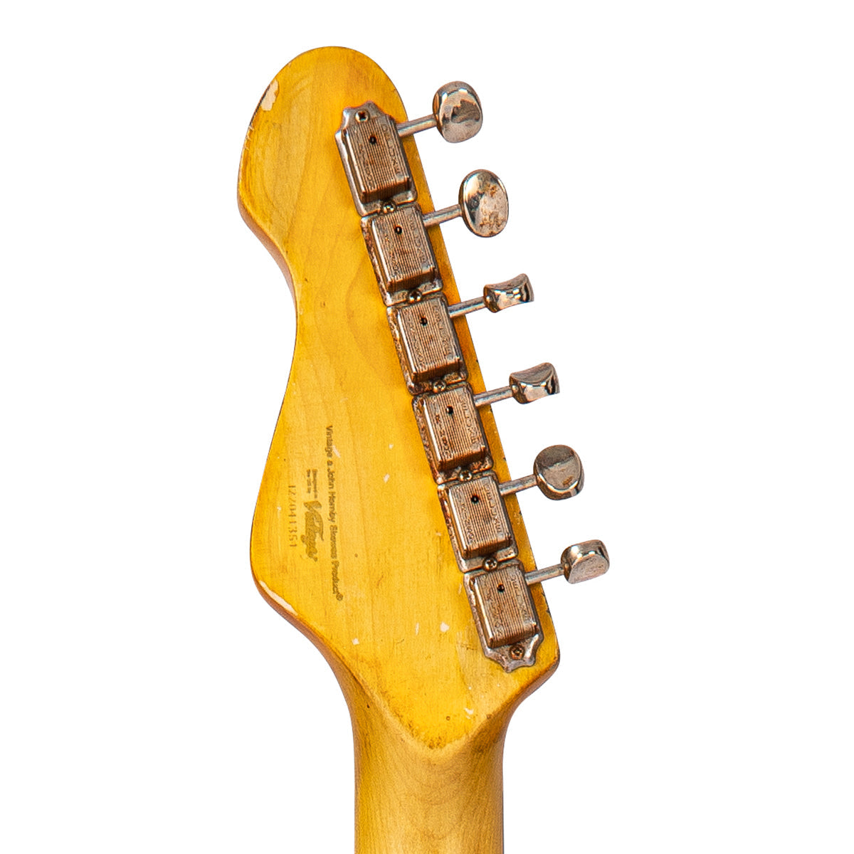 Vintage V6 ProShop Unique ~ Yellow Heavy Distressed, Electric Guitar for sale at Richards Guitars.