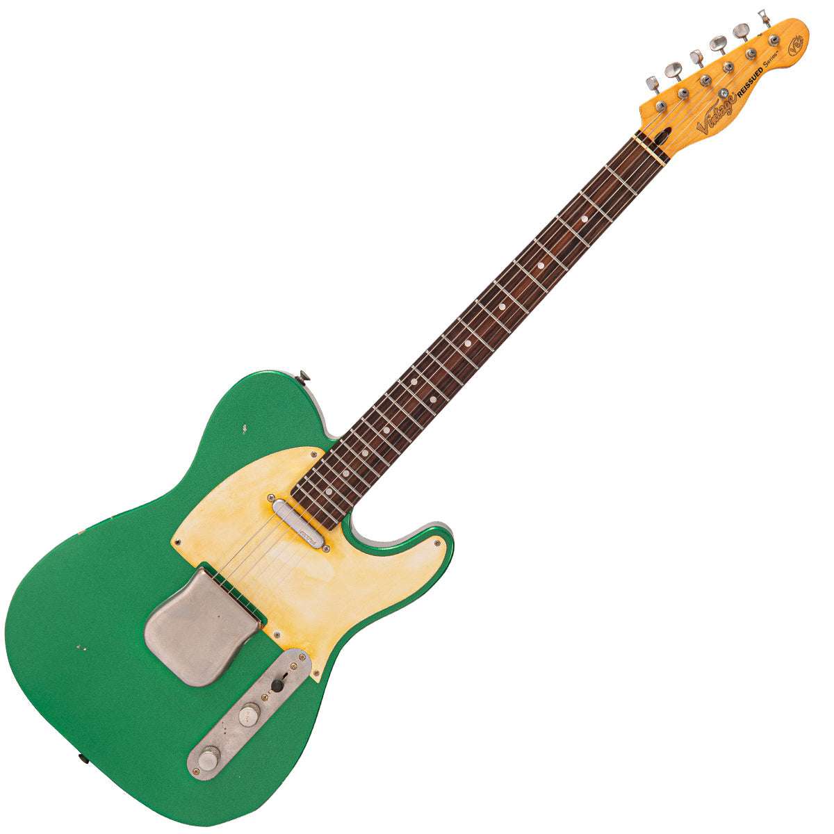 Vintage V62 ProShop Unique ~ New Dawn Green (Contact: Richards Guitars. www.rguitars.co.uk), Electric Guitar for sale at Richards Guitars.