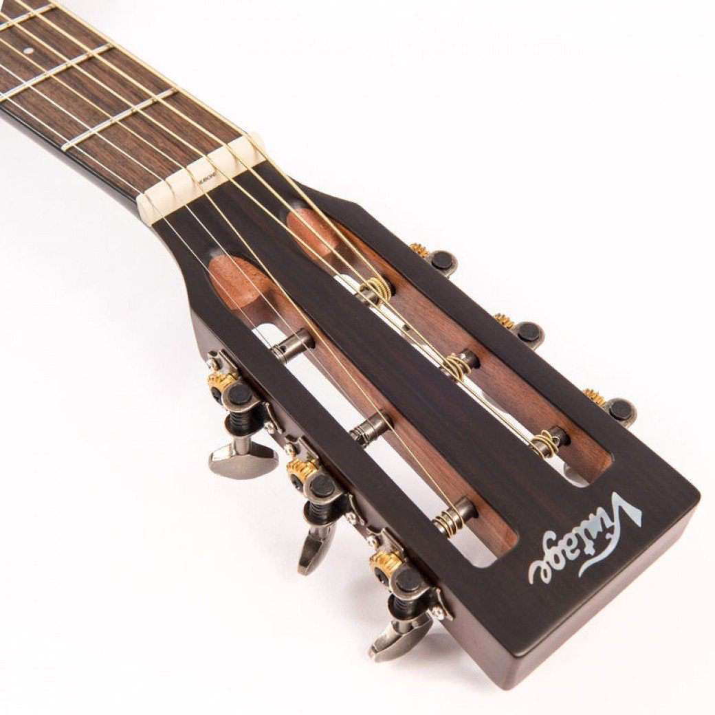 Vintage* V660AQ Historic Series 'Drop Shoulder' Acoustic Guitar ~ Aged Finish, Electro Acoustic Guitar for sale at Richards Guitars.