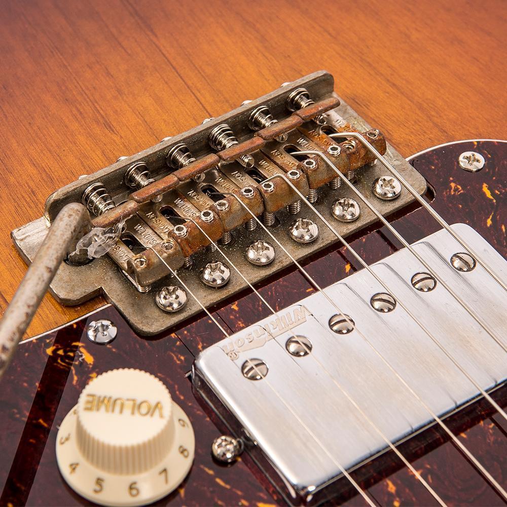 Vintage V6H ICON HSS Electric Guitar ~ Ultra-Gloss Distressed Sunset Sunburst Left Handed, Electric Guitar for sale at Richards Guitars.