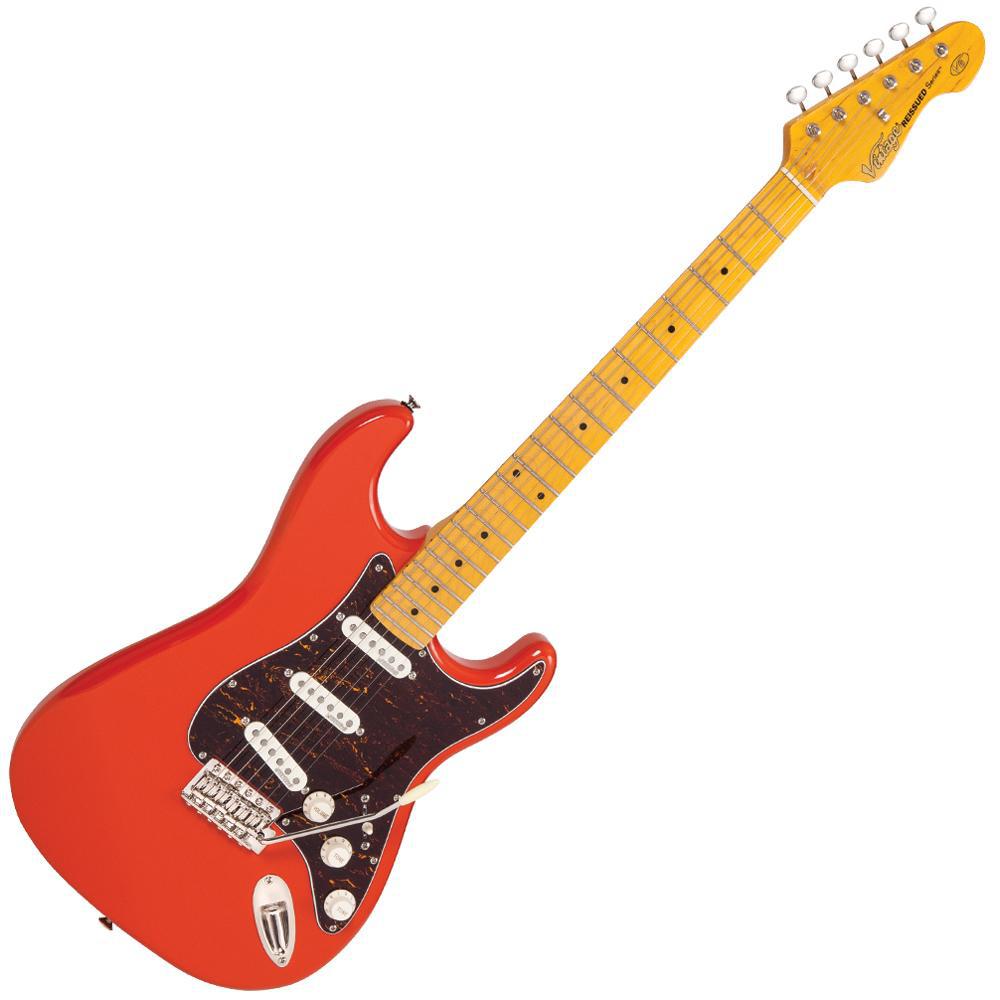 Vintage V6MFR ReIssued Electric Guitar ~ Firenza Red, Electric Guitar for sale at Richards Guitars.