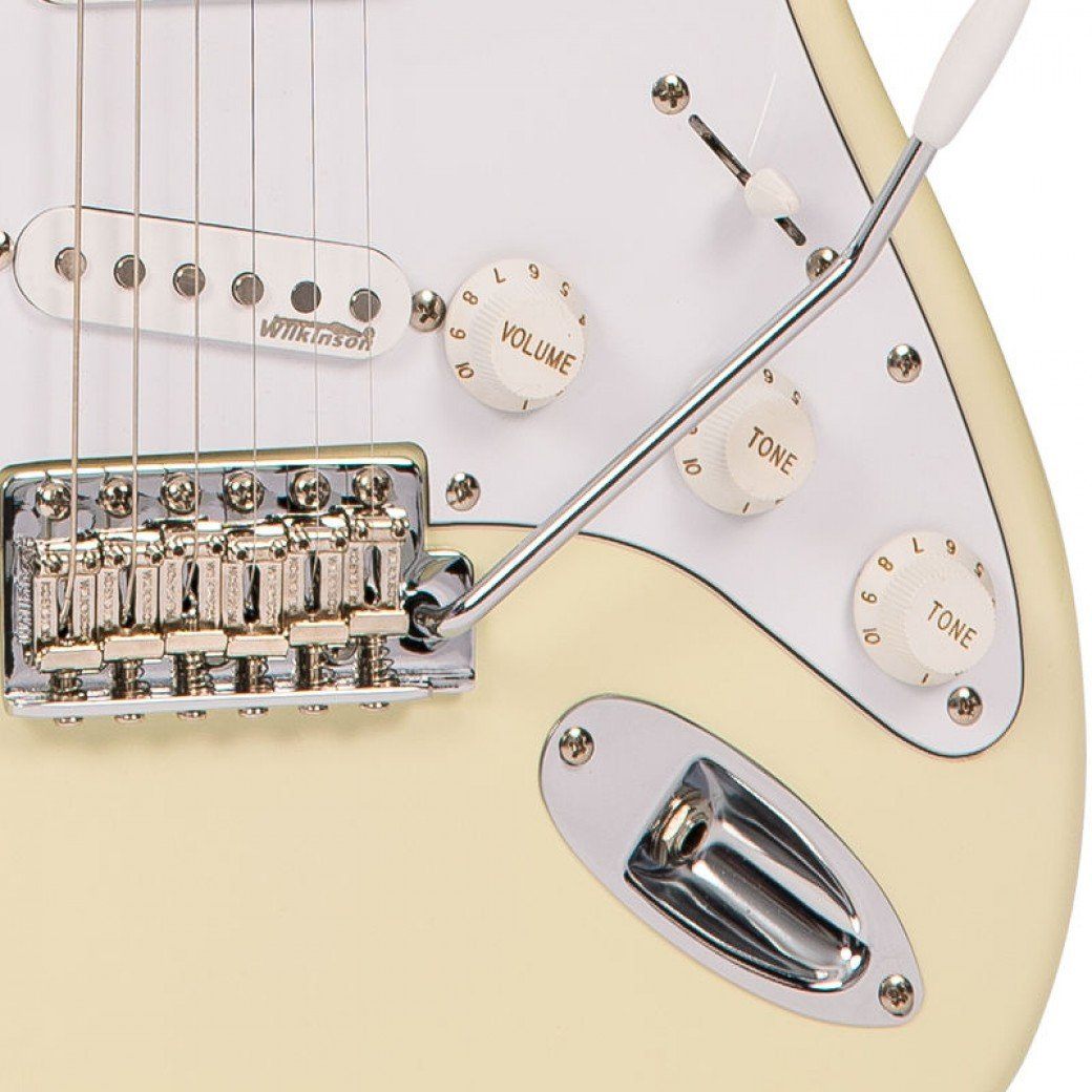 Vintage V6VW ReIssued Electric Guitar ~ Vintage White, Electric Guitar for sale at Richards Guitars.