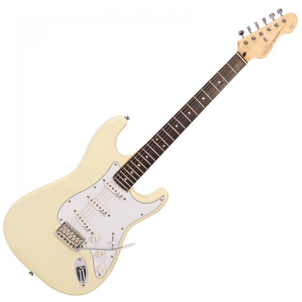 Vintage V6VW ReIssued Electric Guitar ~ Vintage White, Electric Guitar for sale at Richards Guitars.