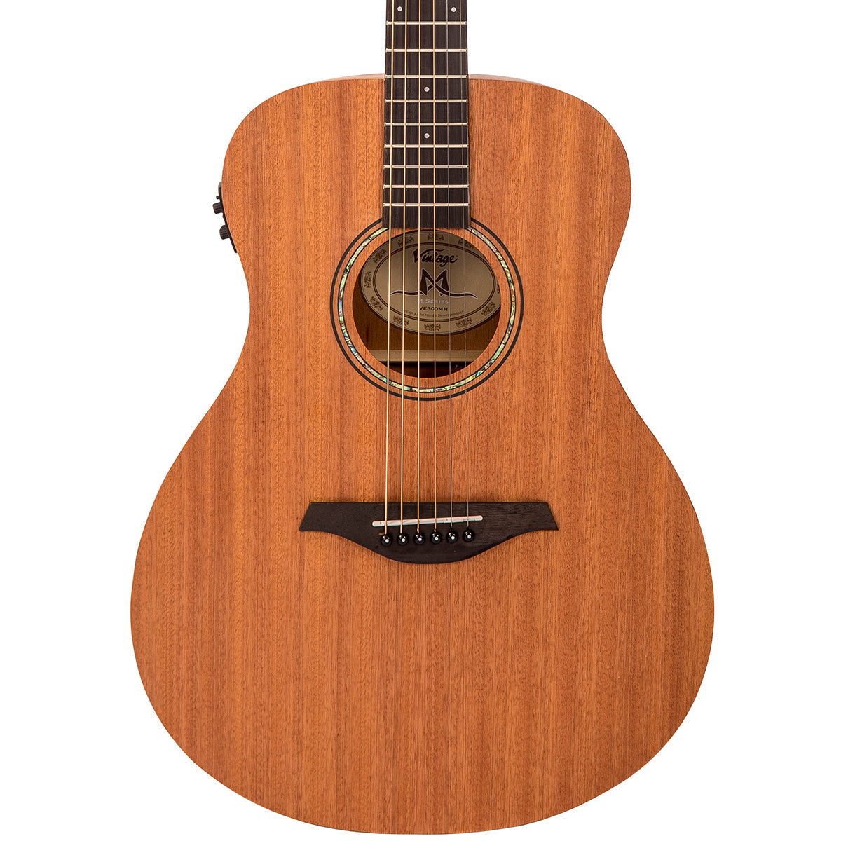 Vintage VE300MH Mahogany Series 'Folk' Electro-Acoustic Guitar ~ Satin Mahogany, Electro Acoustic Guitar for sale at Richards Guitars.