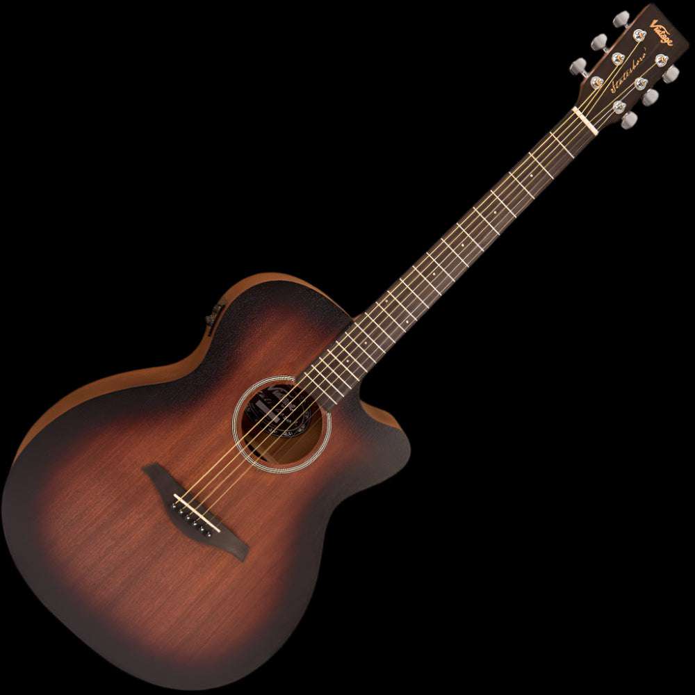 Vintage VE660WKStatesboro' 'Orchestra' Electro-Acoustic Guitar ~ Whisky Sour, Electro Acoustic Guitar for sale at Richards Guitars.