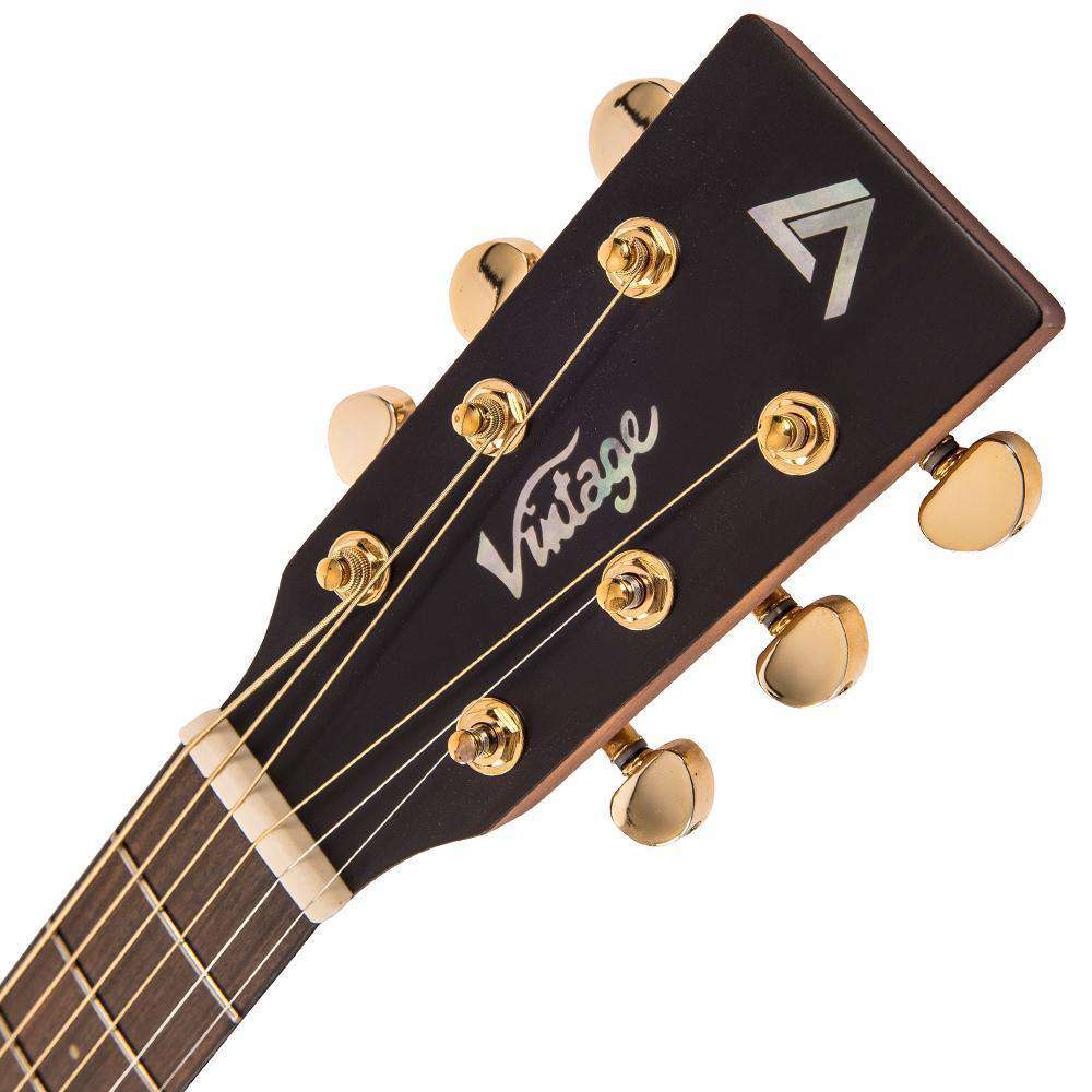 Vintage VGA900RE 'Virtuoso' Electro-Acoustic Folk Guitar ~ Rory Evans Natural, Electro Acoustic Guitar for sale at Richards Guitars.
