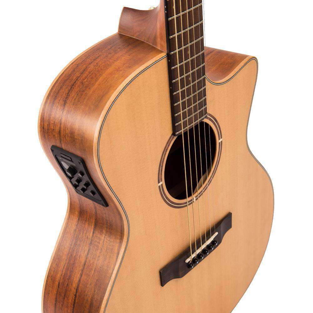 Vintage VGA900RE 'Virtuoso' Electro-Acoustic Folk Guitar ~ Rory Evans Natural, Electro Acoustic Guitar for sale at Richards Guitars.