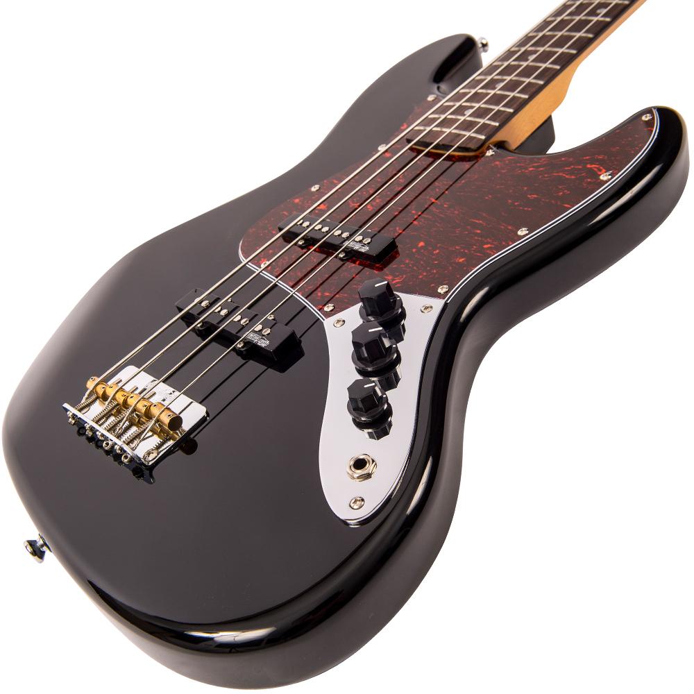 Vintage VJ74BLK ReIssued Bass ~ Boulevard Black, Bass Guitar for sale at Richards Guitars.