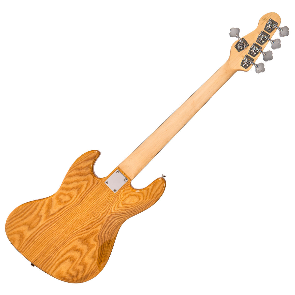 Vintage VJ75 ReIssued Maple Fingerboard Bass Guitar ~ 5-String - Natural Ash, Bass Guitar for sale at Richards Guitars.