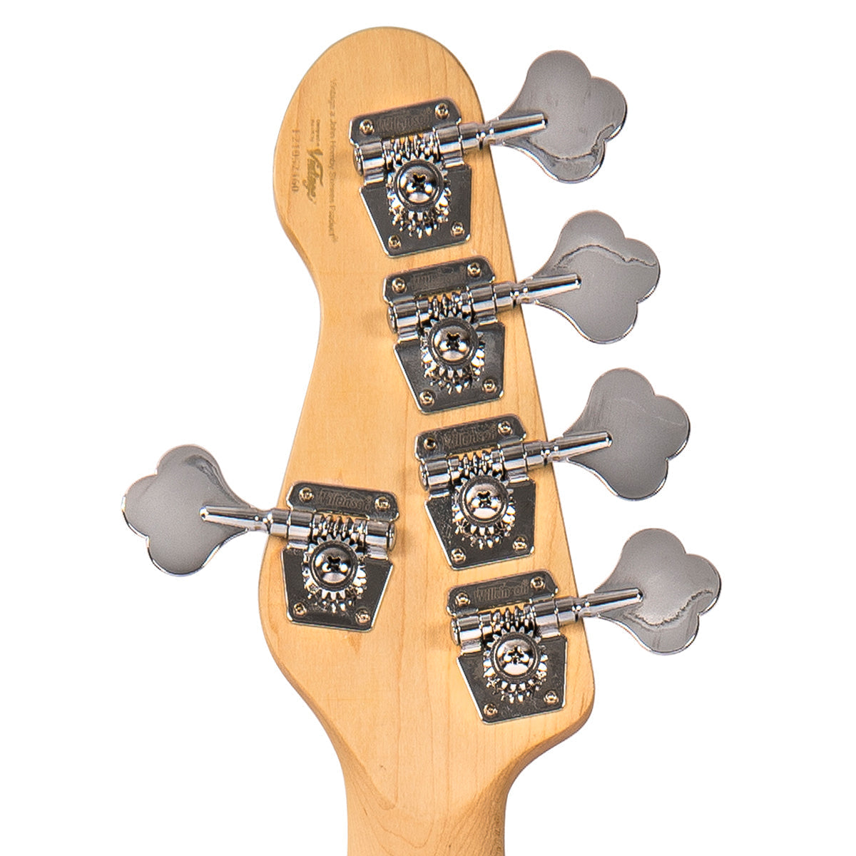 Vintage VJ75 ReIssued Maple Fingerboard Bass Guitar ~ 5-String - Natural Ash, Bass Guitar for sale at Richards Guitars.