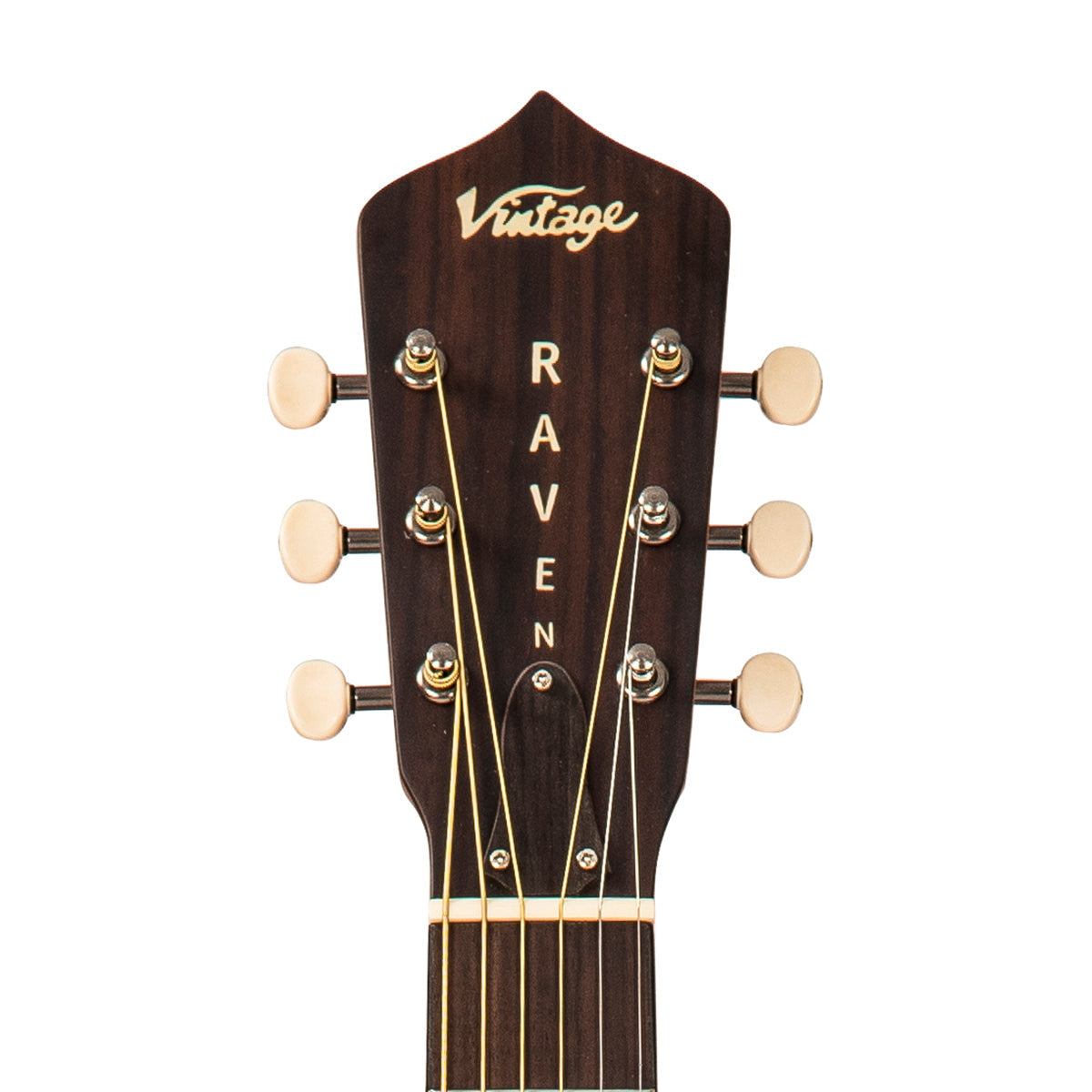 Vintage VRA900EA "Raven" Paul Brett Electro-Acoustic Guitar ~ Satin Black, Electro Acoustic Guitar for sale at Richards Guitars.