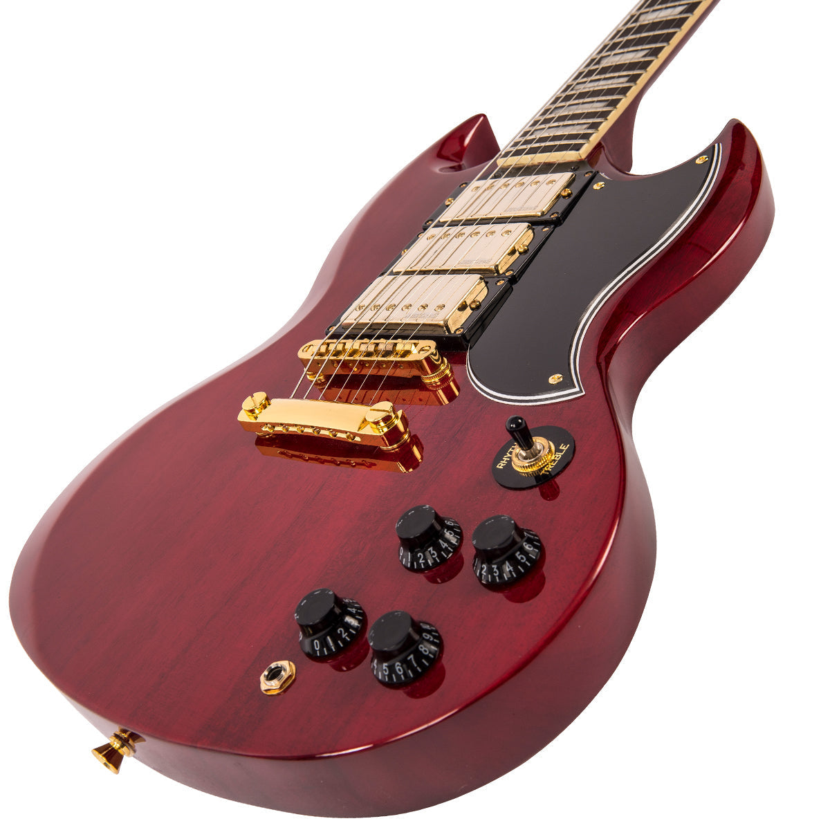 Vintage VS63 ReIssued Electric Guitar ~ Cherry Red, Electric Guitar for sale at Richards Guitars.