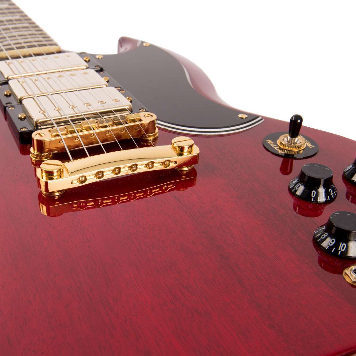 Vintage VS63 ReIssued Electric Guitar ~ Cherry Red, Electric Guitar for sale at Richards Guitars.