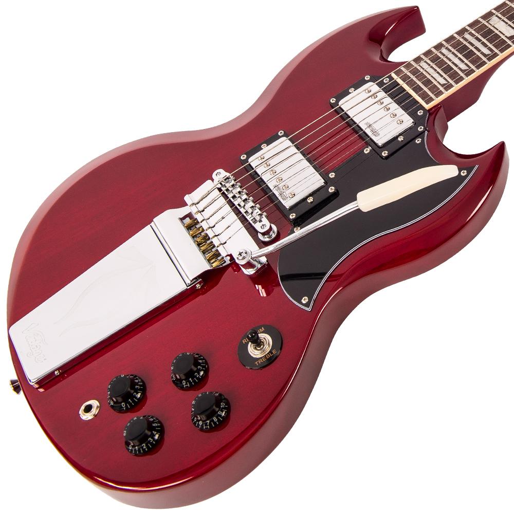 Vintage VS6V ReIssued with vintage style Vibrato ~ Cherry Red, Electric Guitar for sale at Richards Guitars.