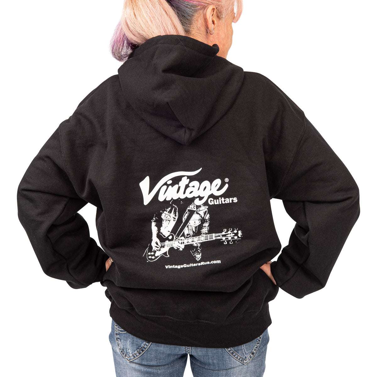 Vintage Black Fleece Hoodie, Extra Large (We will swap to correct size Post Purchase), Merch for sale at Richards Guitars.