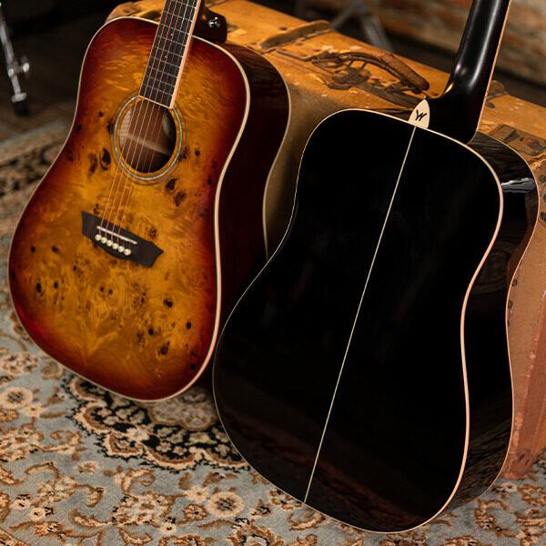 Washburn BURL D - Dreadnought - Black Fade Acoustic Guitar, Acoustic Guitar for sale at Richards Guitars.