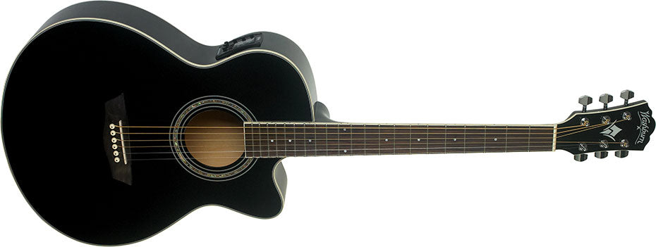 Washburn EA12 - Mini Jumbo - Black Acoustic Guitar, Acoustic Guitar for sale at Richards Guitars.