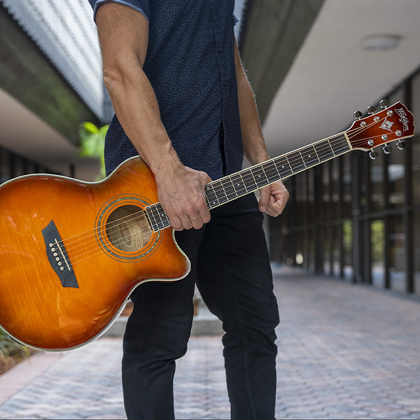 Washburn EA15 - Mini Jumbo - Ice Tea Burst Acousticc Guitar, Acousticc Guitar for sale at Richards Guitars.