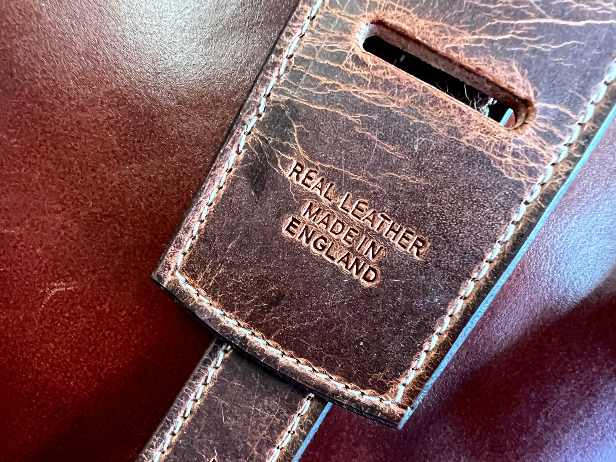 Walsall Limited Edition Italian Dakota Leather Guitar Strap in Heavy Aged Brown, Accessory for sale at Richards Guitars.