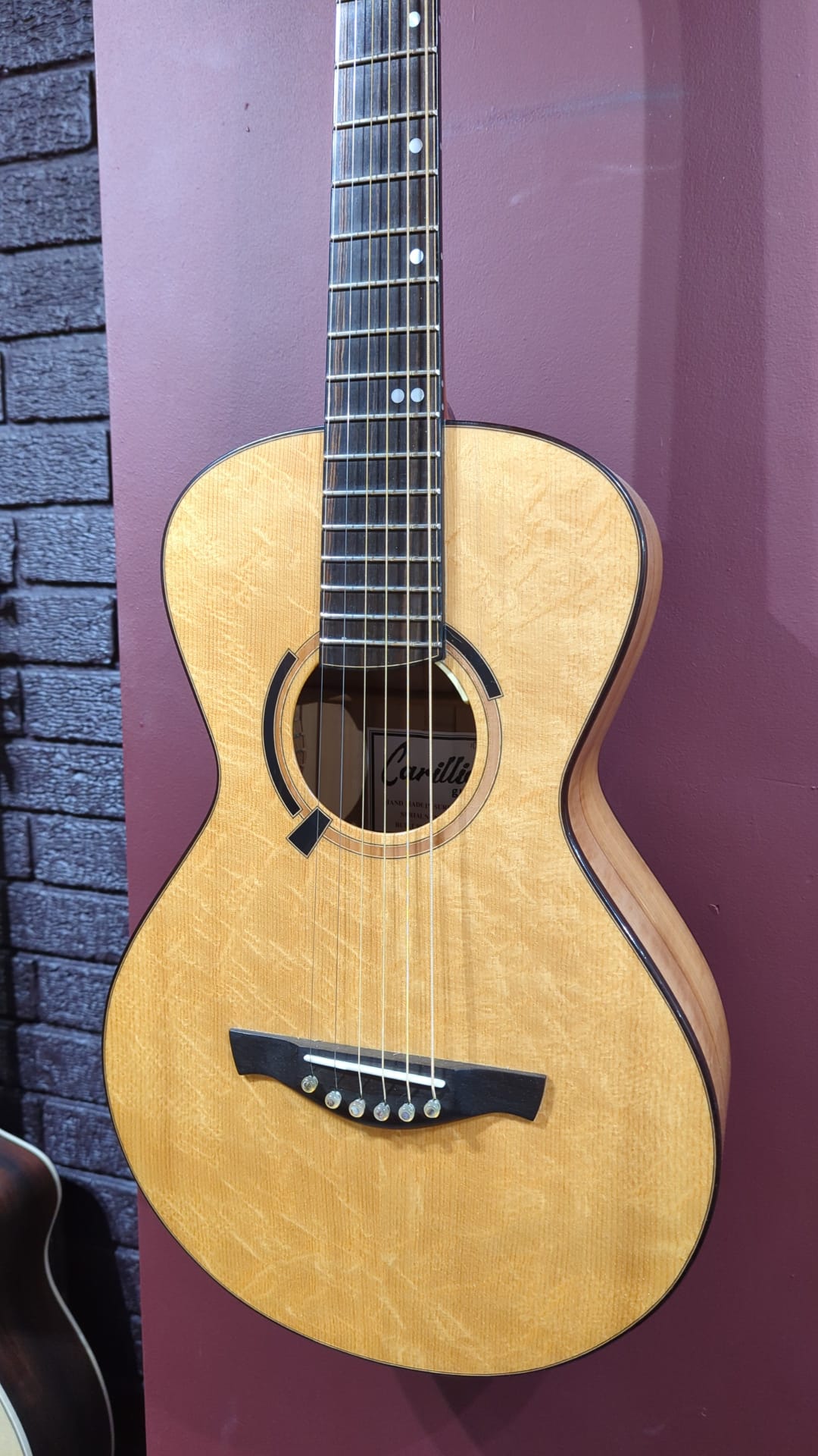 Carillion parlor left handed (used), Acoustic Guitar for sale at Richards Guitars.