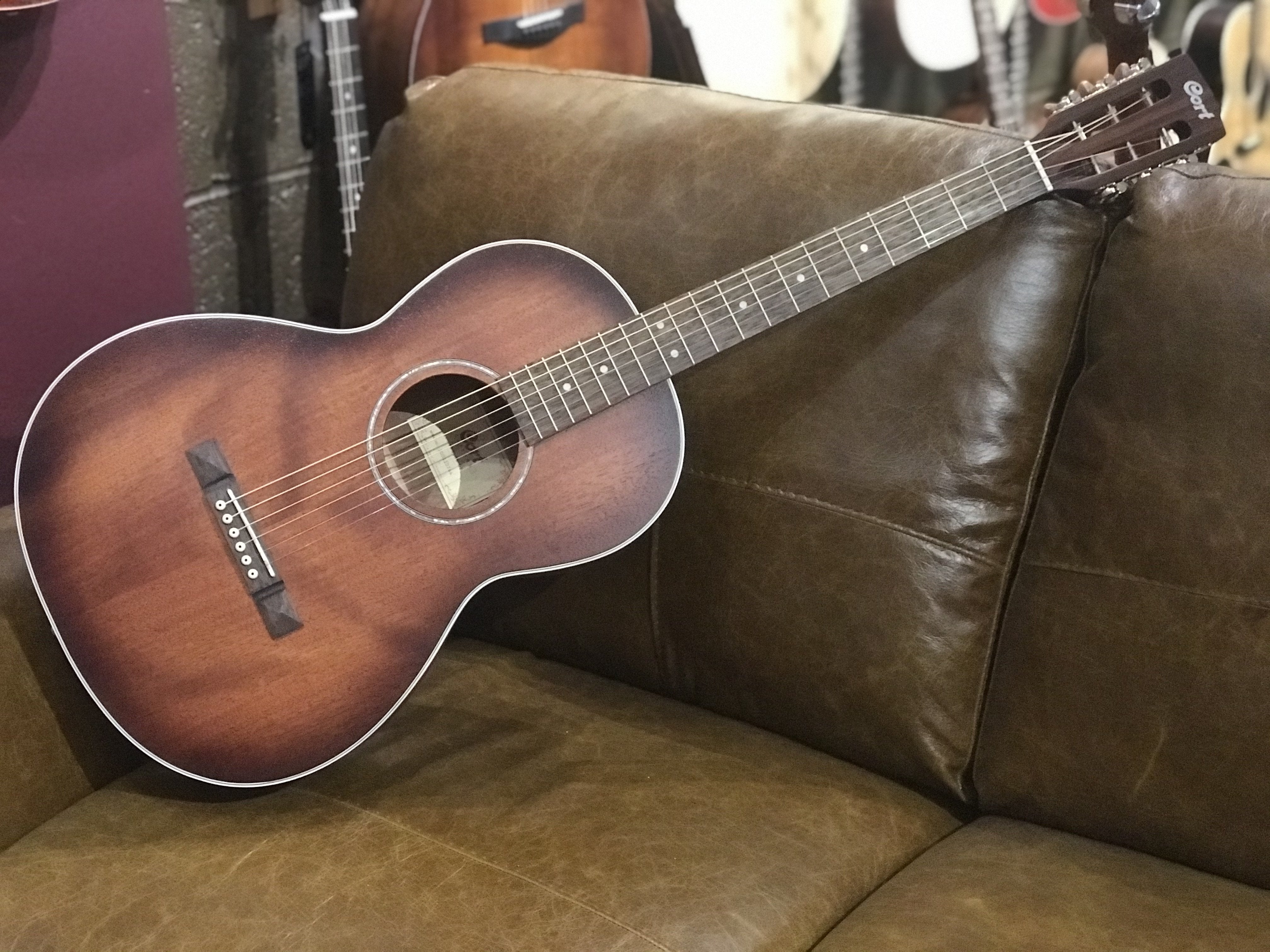 Cort AP550 M Mahogany Parlor Guitar  Inc. Pro Setup & Gig Bag. Wonderful Small Body Acoustic, Acoustic Guitar for sale at Richards Guitars.