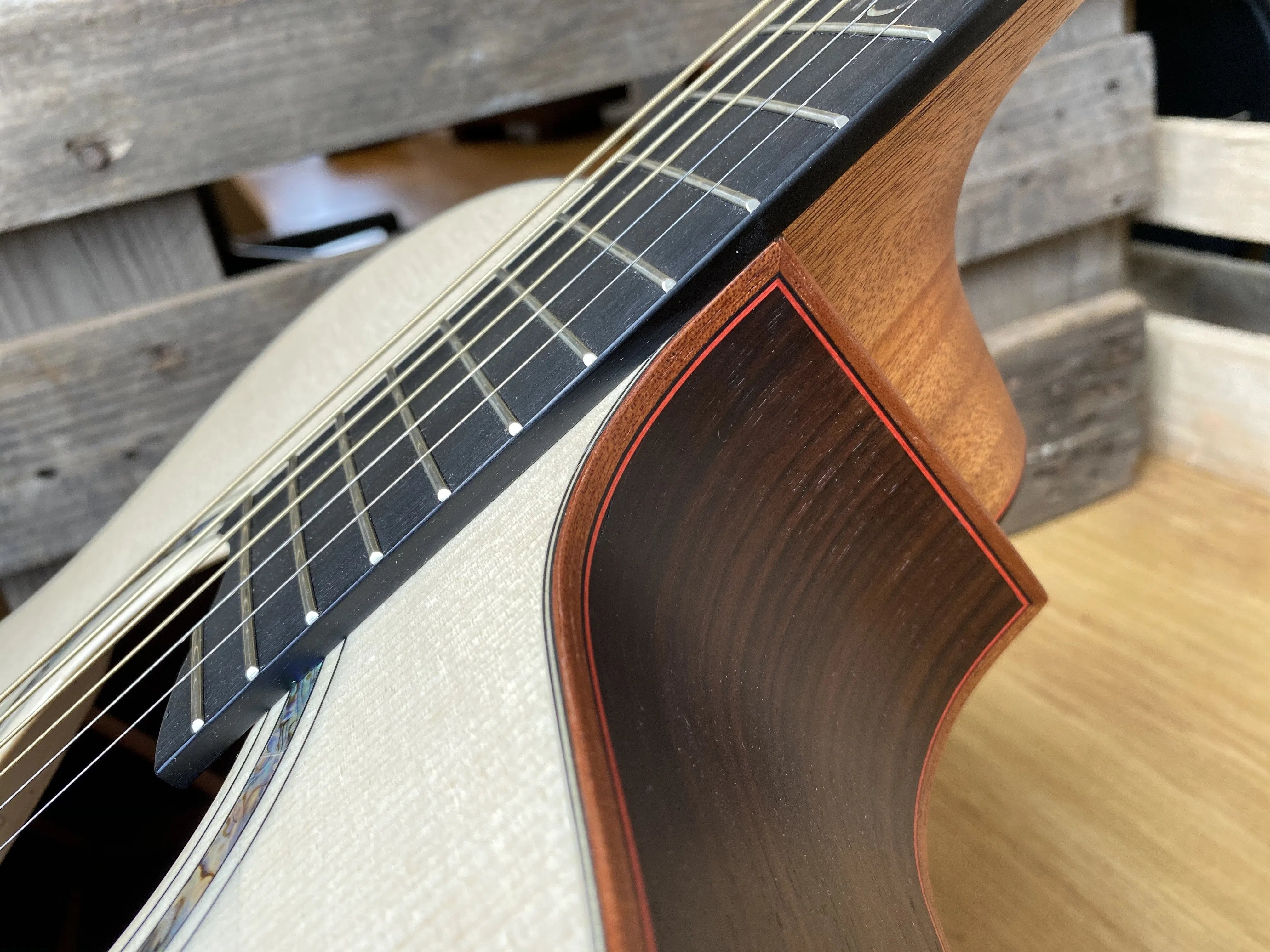 Dowina Rosewood / Maple / Rosewood Trio Plate (Amber Road) With Dolomite Spruce Top, Acoustic Guitar for sale at Richards Guitars.