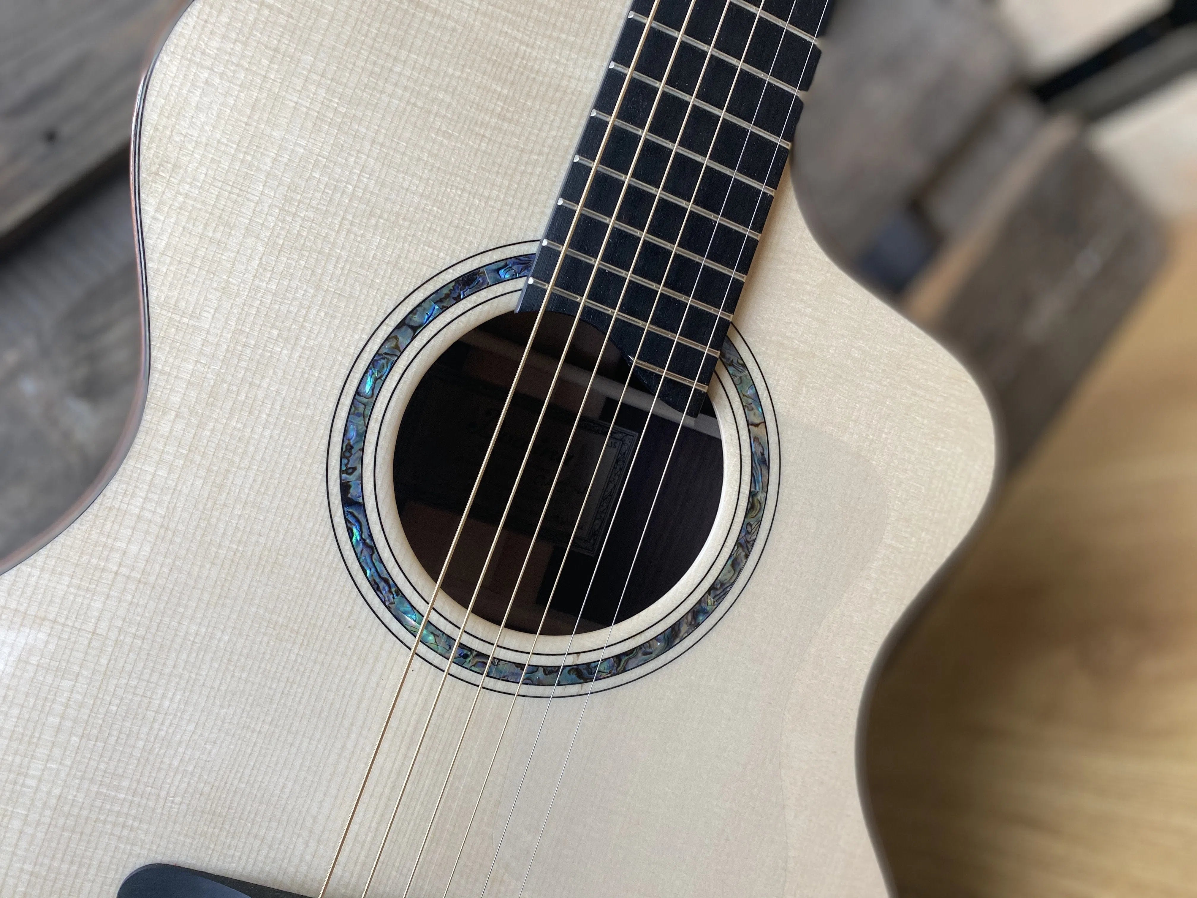 Dowina Rosewood / Maple / Rosewood Trio Plate (Amber Road) With Dolomite Spruce Top, Acoustic Guitar for sale at Richards Guitars.