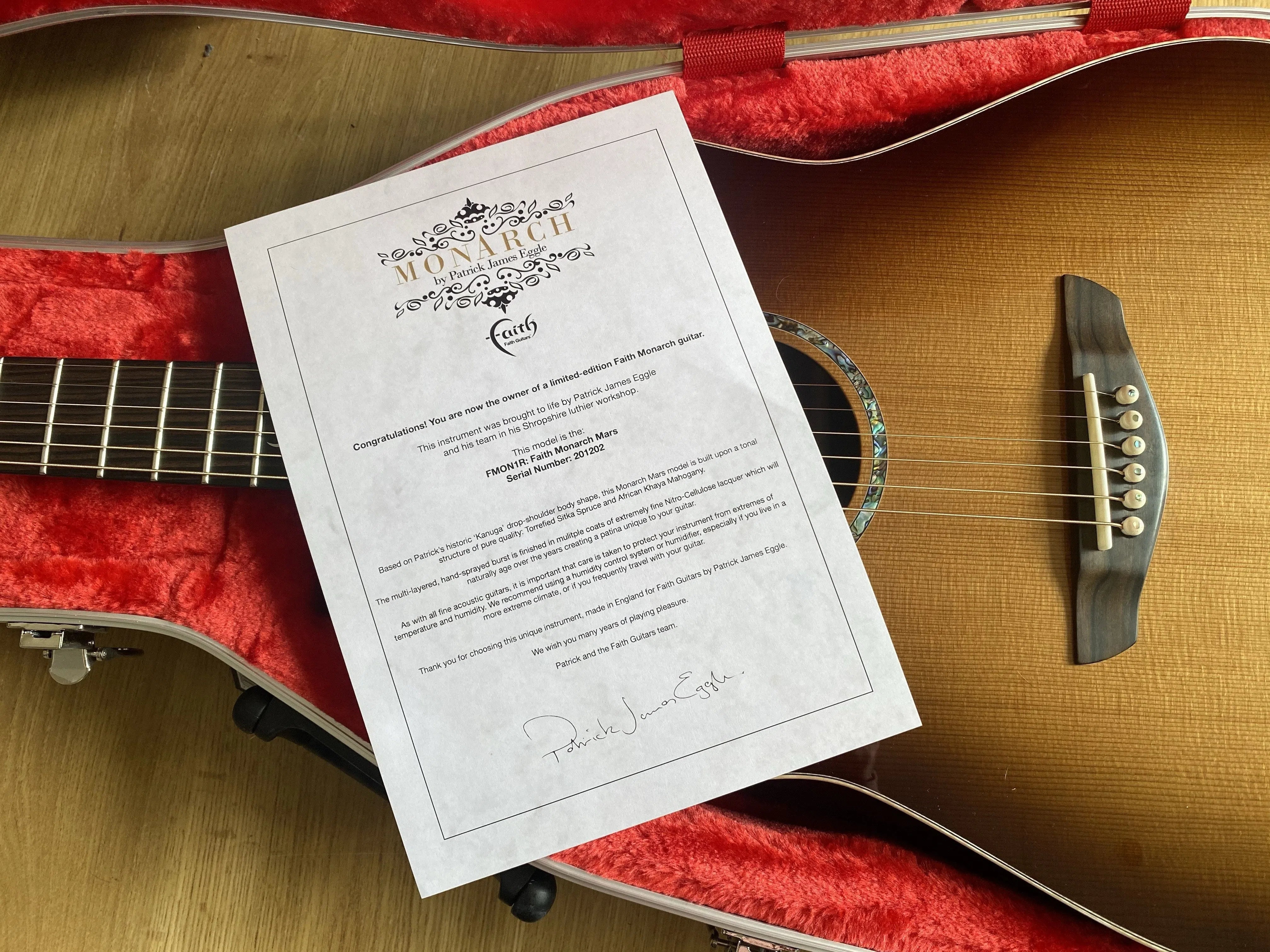 Faith Monarch Mars By Patrick James Eggle  EXCLUSIVE ** ONE ONLY **, Acoustic Guitar for sale at Richards Guitars.