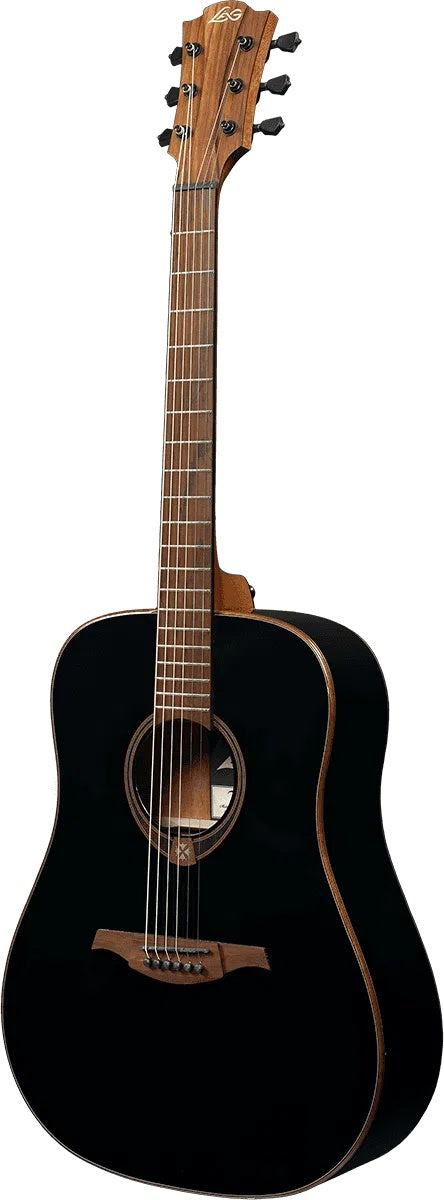 LAG TRAMONTANE 118 T118D-BLK DREADNOUGHT BLACK, Acoustic Guitar for sale at Richards Guitars.