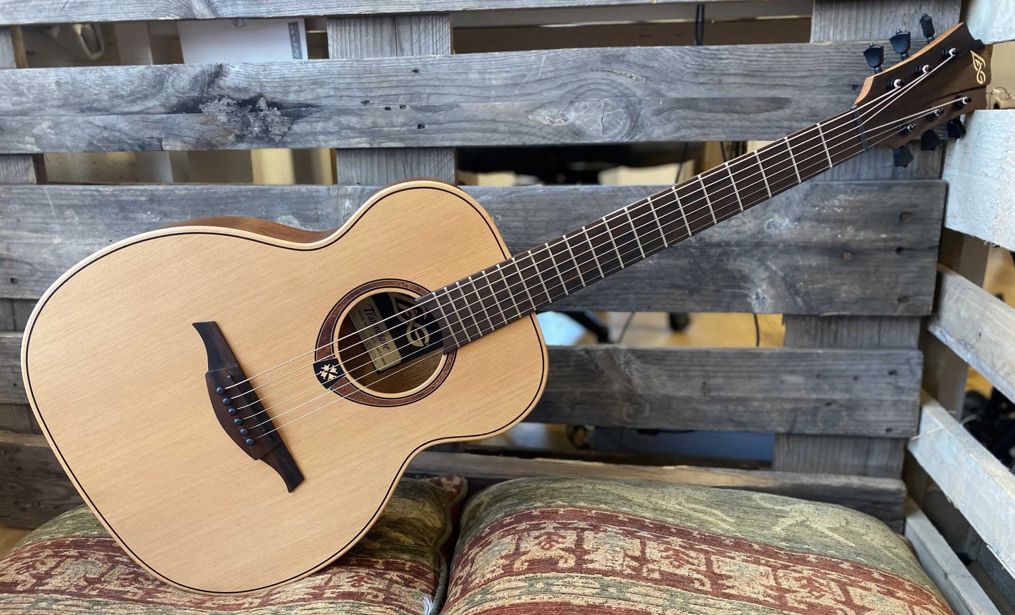 LAG Travel RC (Red Cedar)  IMMENSE Short Scale, Smaller Body Acoustic Inc. High Quality Gig Bag, Acoustic Guitar for sale at Richards Guitars.