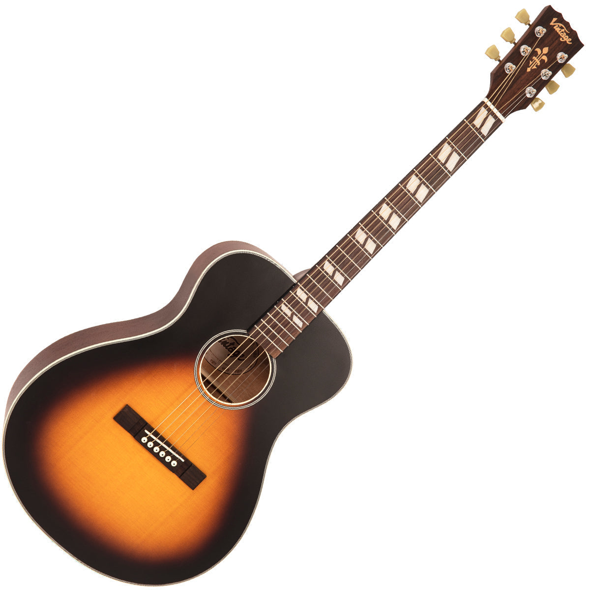 Vintage Historic Series 'Folk' Acoustic Guitar ~ Vintage Sunburst, Acoustic Guitars for sale at Richards Guitars.