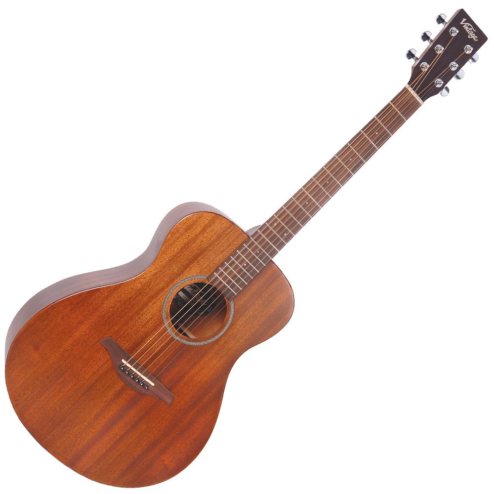 Vintage V300 Acoustic Folk Guitar ~ Mahogany, Acoustic Guitars for sale at Richards Guitars.
