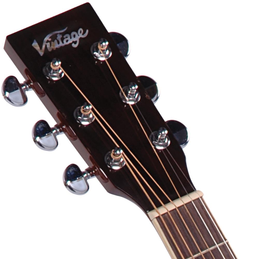 Vintage V300 Acoustic Folk Guitar ~ Natural, Acoustic Guitars for sale at Richards Guitars.
