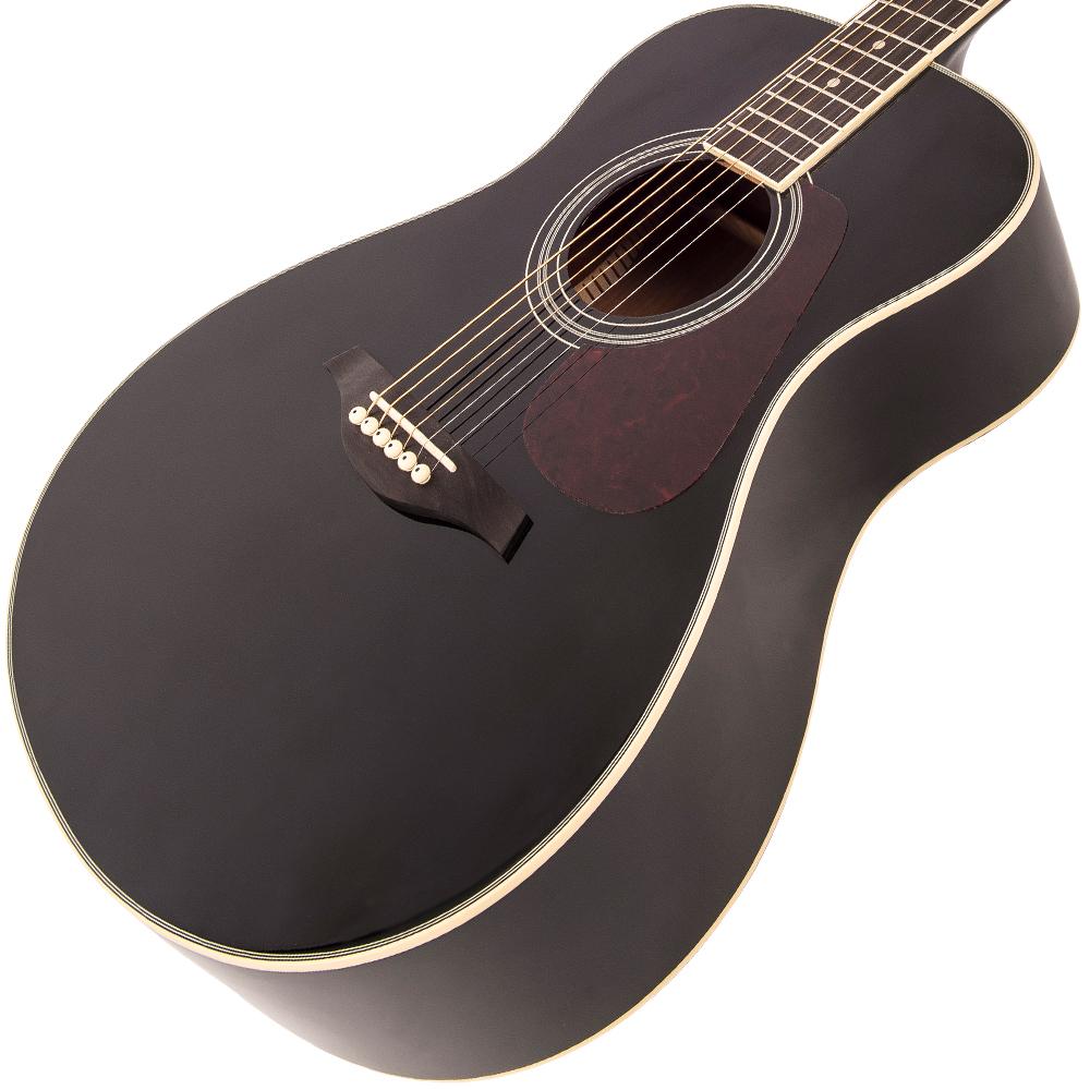 Vintage V300 Acoustic Folk Guitar Outfit ~ Black, Acoustic Guitars for sale at Richards Guitars.