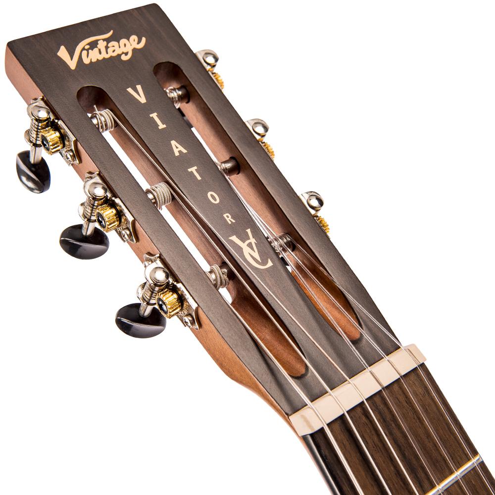 Vintage 'Viator' Paul Brett Acoustic Travel Guitar ~ Nylon Strung ~ Natural, Acoustic Guitars for sale at Richards Guitars.