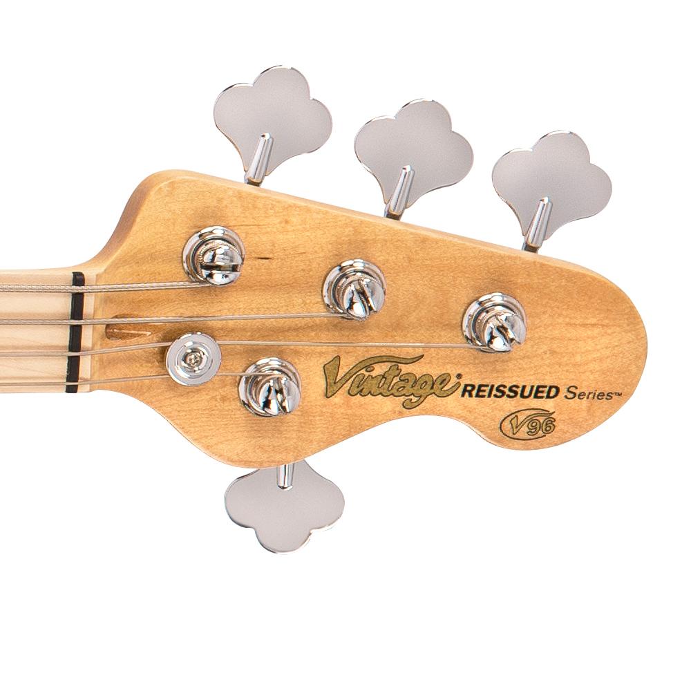 Vintage V96 ReIssued 4-String Active Bass ~ Natural, Bass Guitar for sale at Richards Guitars.