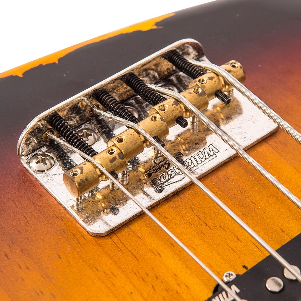 Vintage VJ74 ICON Bass ~ Distressed Sunset Sunburst, Bass Guitar for sale at Richards Guitars.