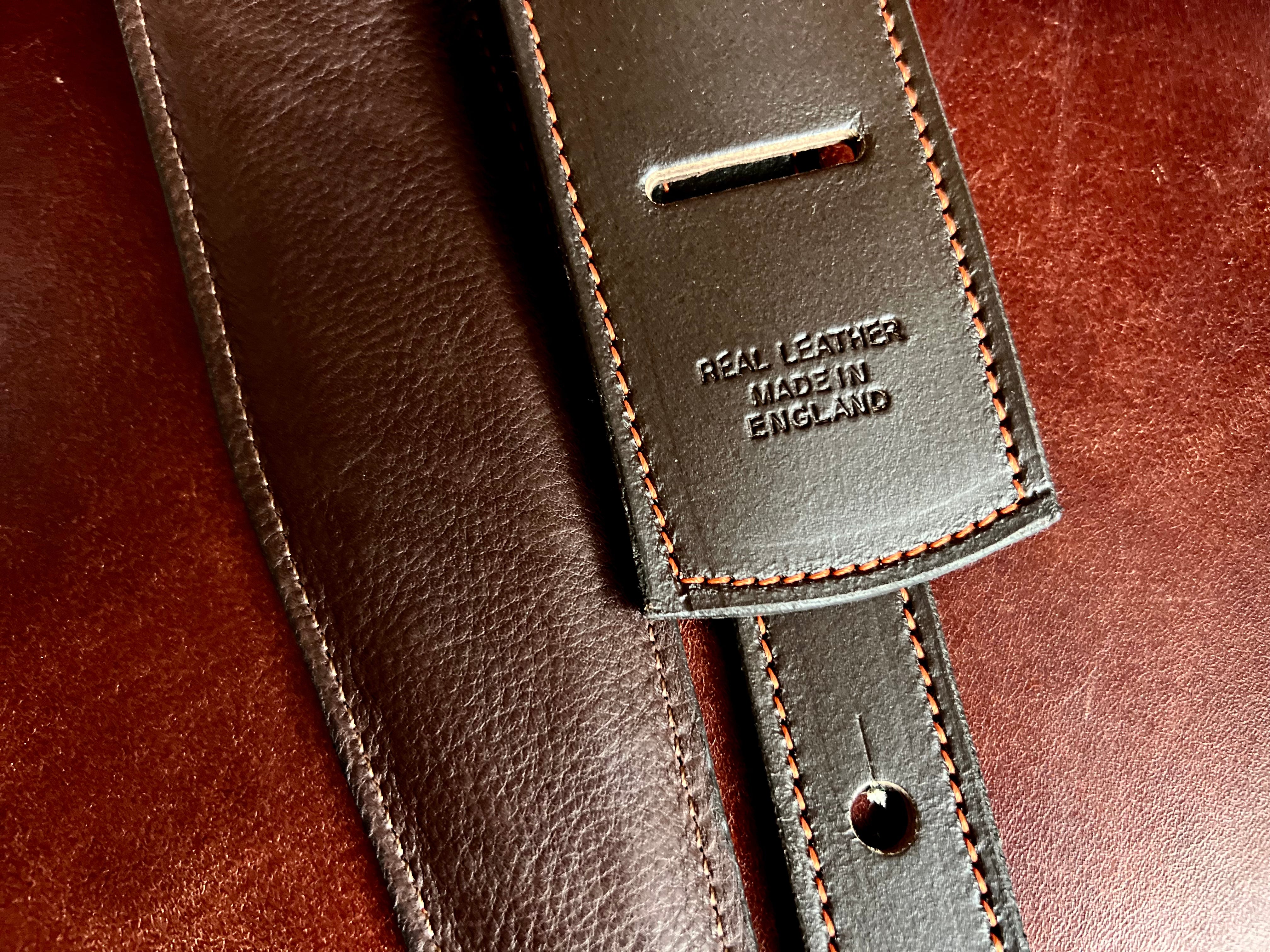 Walsall Hand Made Premium Padded Bridle Leather Guitar Strap ( Just £79 when bought with a guitar saving £40), Accessory for sale at Richards Guitars.