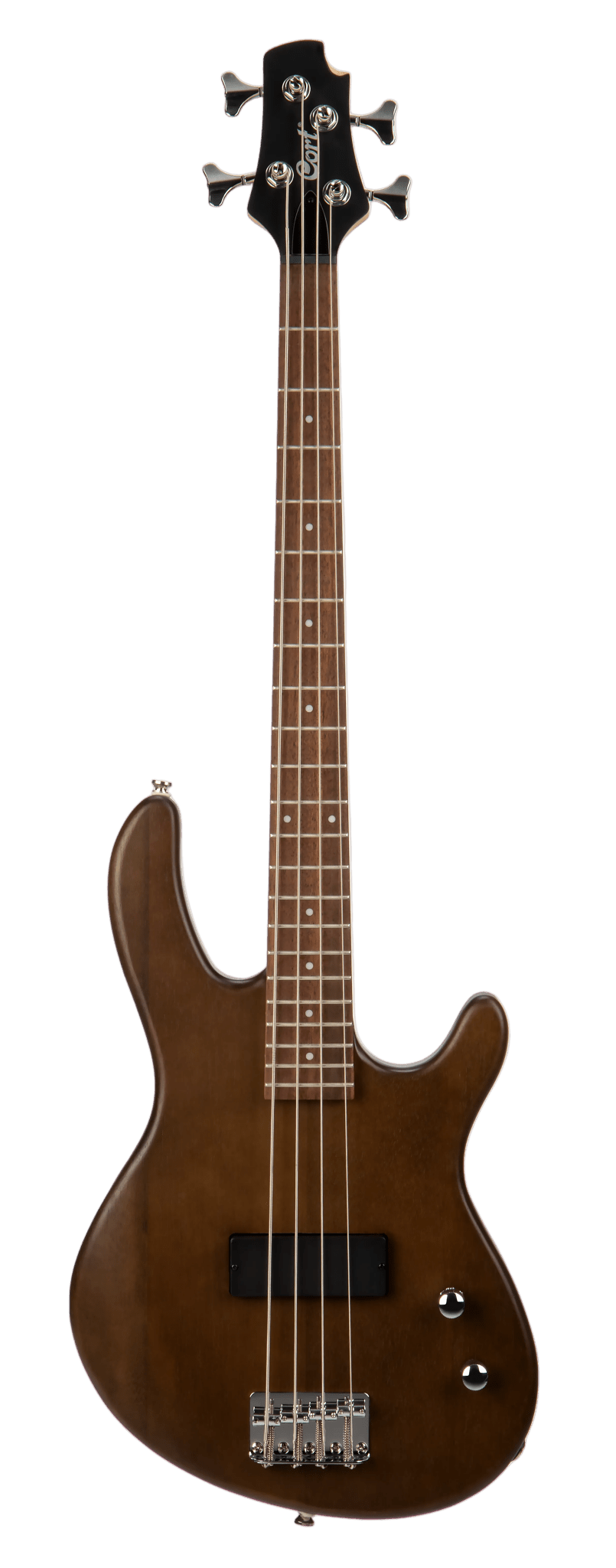 Cort Action Bass Junior Open Pore Walnut Bass Guitar - Richards Guitars Of Stratford Upon Avon