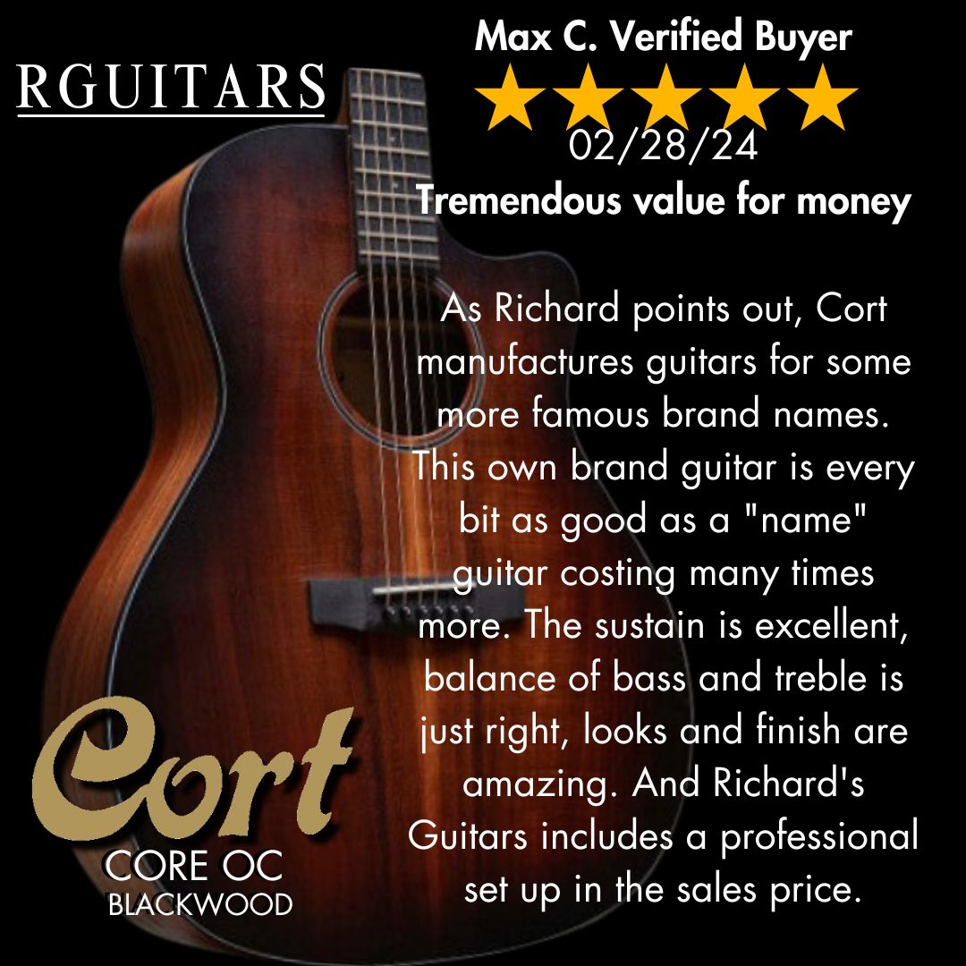 Cort Core-OC Blackwood All Solid Wood Electro Acoustic Guitar, Electro Acoustic Guitar for sale at Richards Guitars.