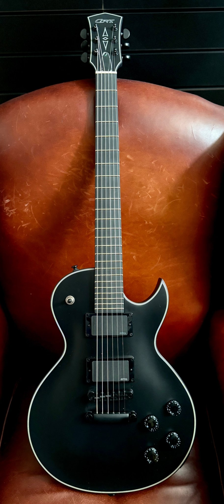 Cort CR300MT Black Satin Electric Guitar With EMG Pickups - Richards Guitars Of Stratford Upon Avon