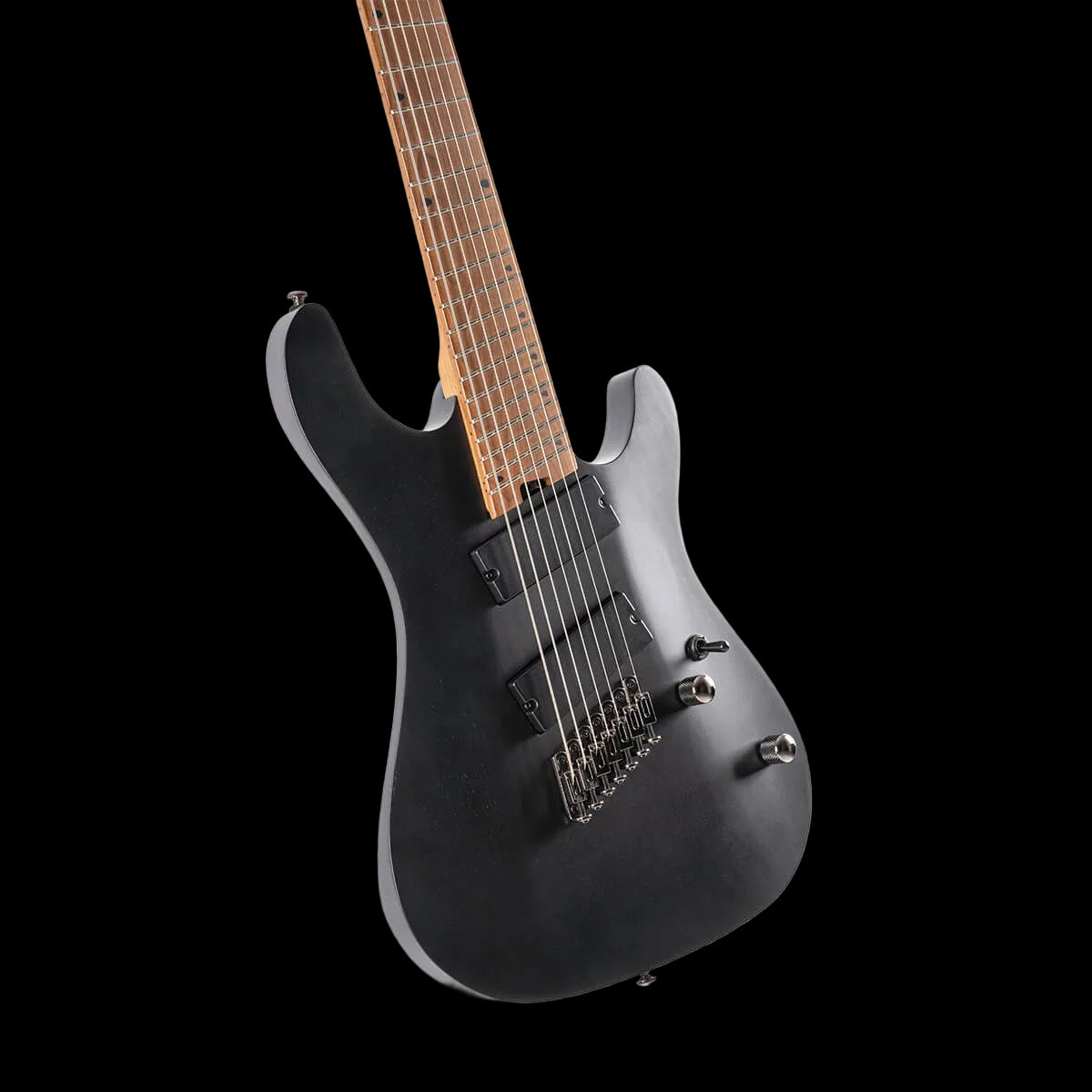 Cort KX307MS Open Pore Black Multi Scale Electric Guitar - Richards Guitars Of Stratford Upon Avon
